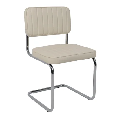 Кресло СЛАВИЯ Люкс, Pegaso крем экокожа/хром фотография