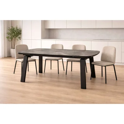 Стол PANAMA SLIDE-230, раздвижной 230(310)*115, BAYONA GREY PREMIUM CER/Черный_3