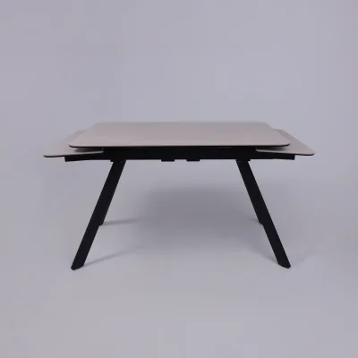 Стол ЛЕОН NEW , керамика 1 кат. 1200(1840)*800, Камень слоновая кость Bayona Ivory/Черный матовый_16