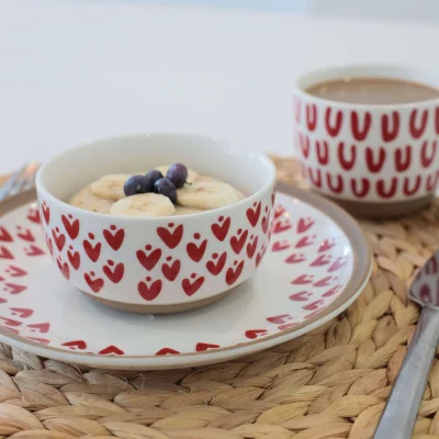 Миска-Боул LOVE PRINT, керамика, красный принт, d17*7,4см_8