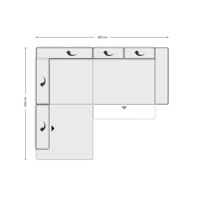 Диван SATELLITE-S AhoL1,5XLKV ST1 - XLSELKV - 2,5RKV ST2 фотография