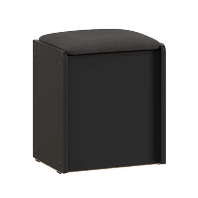 Пуф БОСТОН 368х270х425, антрацит/велюр серый фотография