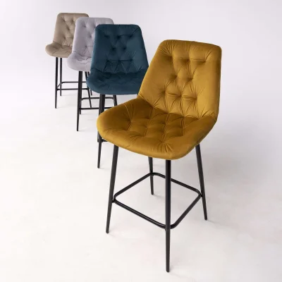 Стул AV 435, полубарный, горчичный бархат/черный_12