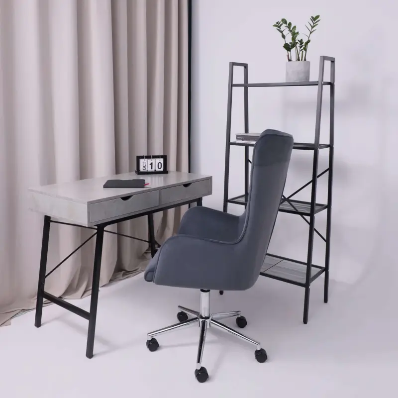 Кресло поворотное BELLA XL chrome, Kiton 713 Graphite, велюр/графит_preview_9