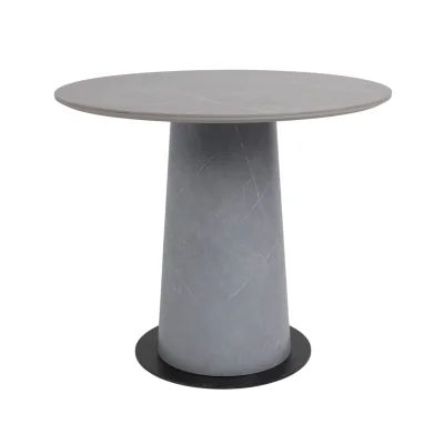 Стол AV 2317, МДФ+керамика, нераздвижной 900 серый, матовый LARKA GREY/черный+HPL Будда фотография