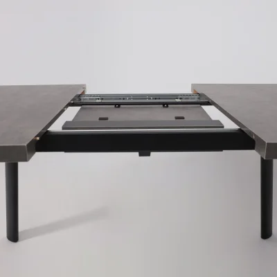 Стол LEON LUX RADIAL-180, раздвижной 180(240)х95, Дымчатая керамика/Чёрный_14