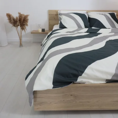 Комплект постельного белья 2СП поплин набивной (серый, зебра 40) фотография