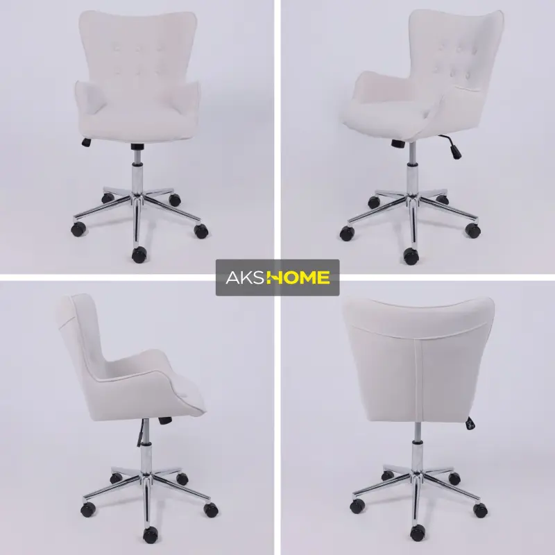 Кресло поворотное BELLA chrome, Kiton 701, велюр/белый антарктида_preview_2