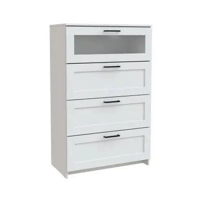 Комод НАВИ 4 ящика (1 ящик со стеклом), белый (2.15.02.030.1 RU) фотография