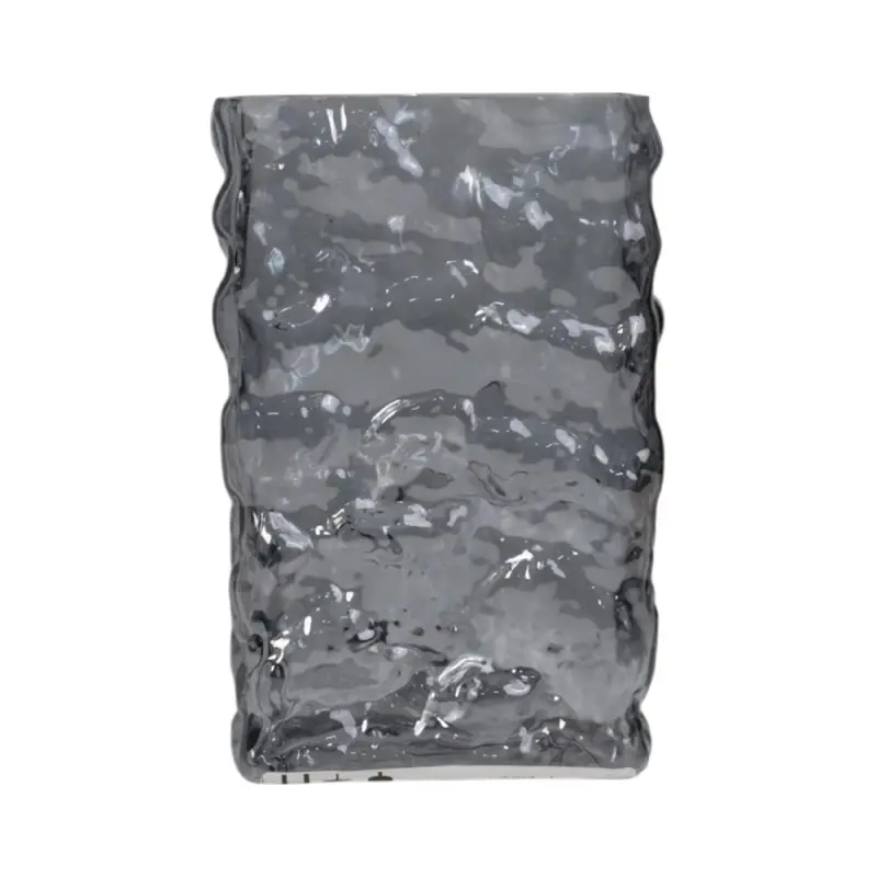 Ваза стеклянная BARE ICE, дымчатый, 15,5*24,5см фотография