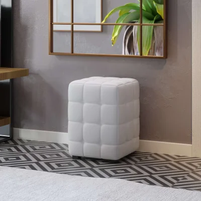 Пуф АРИСТО, кожзам белый, 300х300х400_2