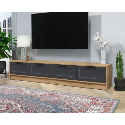 Тумба(ТВ) КОНЦЕПТ Тренд КТ-ТВ4-35, к.Дуб золотой/ф.Пепел  (В348хШ1800хГ355мм)_2