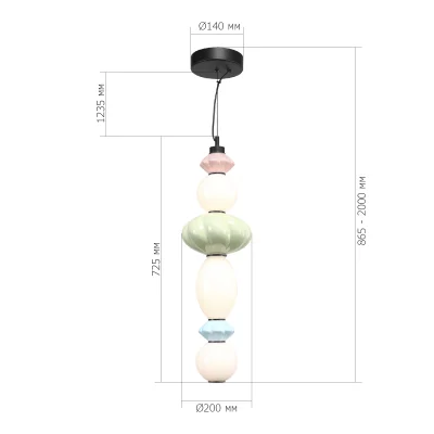 Светильник подвесной ST-Luce черный/розовый, зеленый, синий, опаловый LED 1*24W 3000K FLORENTINI_5