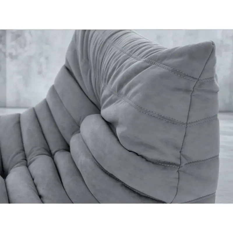 Бескаркасное кресло-шезлонг Француз BeanBag 90*45 / микровелюр, Сталь_preview_3