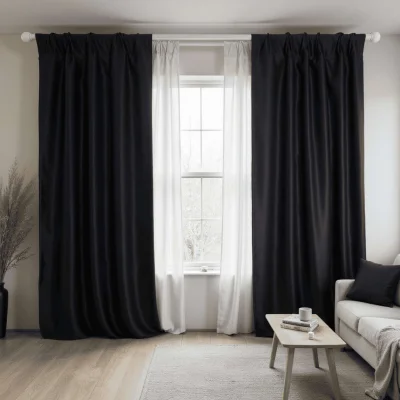 Штора "Блэкаут" 2х2,5м на универсальной ленте, цвет чёрный янтарь (арт.888-20) фотография