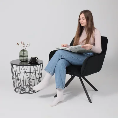 Кресло VIRGINIA, поворотное, черный велюр HCJ-50/черный_2