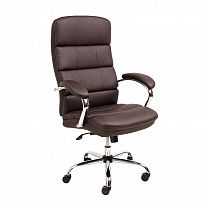 Кресло поворотное AUGUST, CHROME, ECO (темно-коричневый) фотография