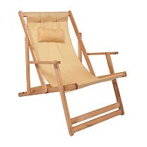 Кресло-шезлонг с подлокотниками DYATEL сиденье из ткани сосна (цвет дуб) фотография