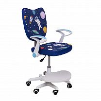 Кресло поворотное CATTY, WHITE, ткань, (синий космос) фотография