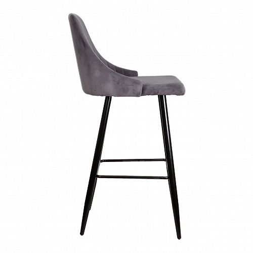 Барные стулья - Стул MEGAN-2, барный, серый велюр HLR21/черный