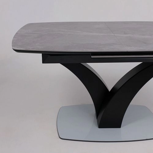 Стол НОТР ДАМ MODERNE, керамика 0 кат. 1400(1800)*850, Камень серый Greys Grey/Черный матовый_9