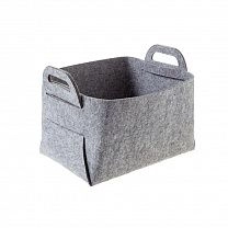 Корзина для хранения "Фетр", Д300 Ш230 В160, серый фотография