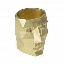 купить Кашпо полигональное из гипса «Голова», золото, 16 х 20 см
