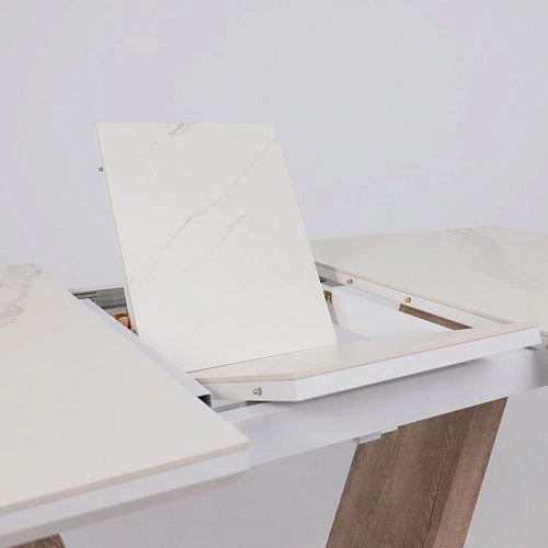 Стол ТОРОНТО, керамика 0 кат. 1400(1715)*800, Камень белый Greys white/Ель умбра_18