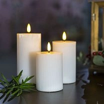 Комплект из электронных свечей AKS тип 1 ( 3 свечи 7.5х13/15.5/18см 1LEDх3, 2ААх3 ) фотография