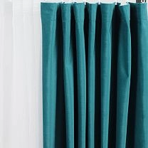 Комплект штор "Бархат" 1,5+1,5х2,5м  на ленте, цвет морской волны (арт.5018-09) фотография