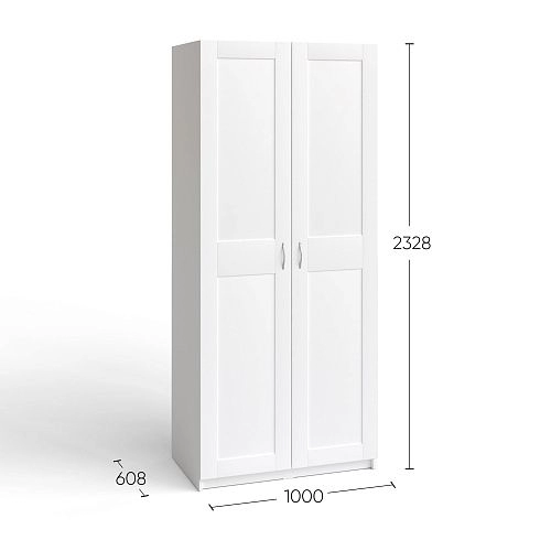 Шкаф МАКС 100*61*233, белый (2 двери) (2.06.01.050.1 RU)_8