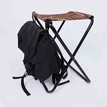 Складной стульчик-табурет без спинки "Пикник-1" с рюкзаком 20 л., 27*30-50cm, черный фотография
