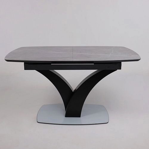 Стол НОТР ДАМ MODERNE, керамика 0 кат. 1400(1800)*850, Камень серый Greys Grey/Черный матовый_16