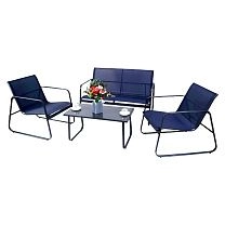 Комплект садовой мебели VERANDA (кресло 2шт, диван 1шт, стол 1шт), черный/черный фотография