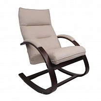 Кресло-качалка Leset Морено (Орех текстура, бежевый велюр V 18) фотография