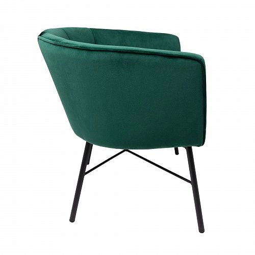 Кухонные стулья и табуреты - Кресло ALMOND, велюр, зеленый/черный