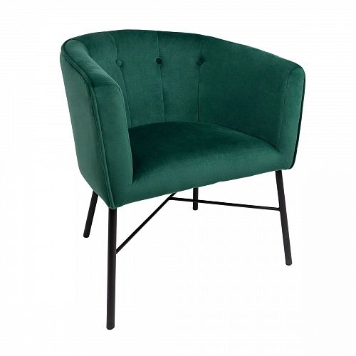 Кухонные стулья и табуреты - Кресло ALMOND, велюр, зеленый/черный