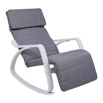 Кресло-качалка SMART, ткань, серый/белый фотография