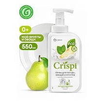 Средство для мытья посуды "CRISP" ПЕНКА с соком груши и экстрактом базилика (фл.550 мл) фотография