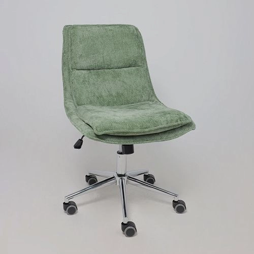 Кресло LOLA, зеленая рогожка GY91-14/хром_18