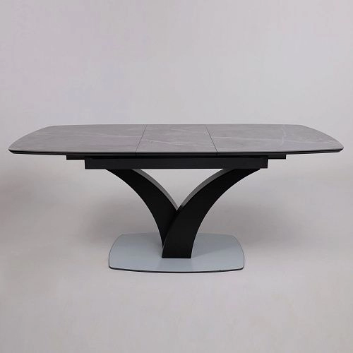 Стол НОТР ДАМ MODERNE, керамика 0 кат. 1400(1800)*850, Камень серый Greys Grey/Черный матовый_20
