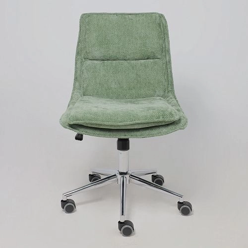 Кресло LOLA, зеленая рогожка GY91-14/хром_10