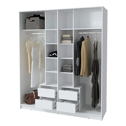 Шкаф КОНЦЕПТ КТ-Ш4(з), к.Белый/ф.Белый  (В2128хШ1800хГ547мм)_4