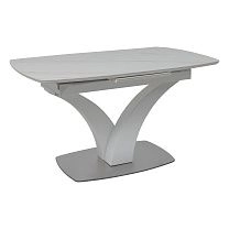 Стол НОТР ДАМ MODERNE, керамика 0 кат. 1400(1800)*850, Камень светло-серый Greys Snow/Белый Муар фотография