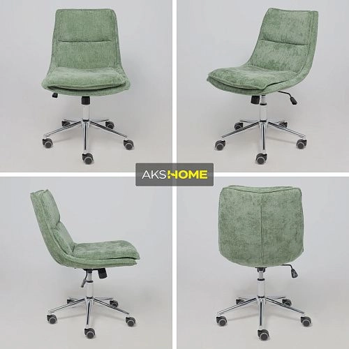 Кресло LOLA, зеленая рогожка GY91-14/хром_3