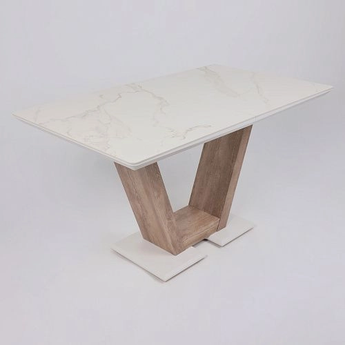 Стол ТОРОНТО, керамика 0 кат. 1400(1715)*800, Камень белый Greys white/Ель умбра_9