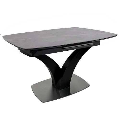 Стол НОТР ДАМ MODERNE, керамика 0 кат. 1400(1800)*850, Камень серый Greys Grey/Черный матовый_1
