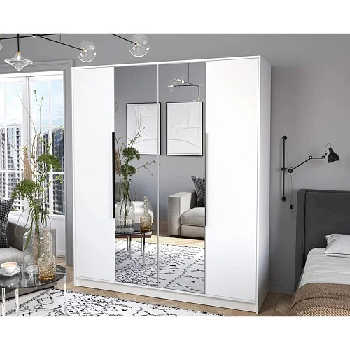 Шкаф КОНЦЕПТ КТ-Ш4(з), к.Белый/ф.Белый  (В2128хШ1800хГ547мм)_2