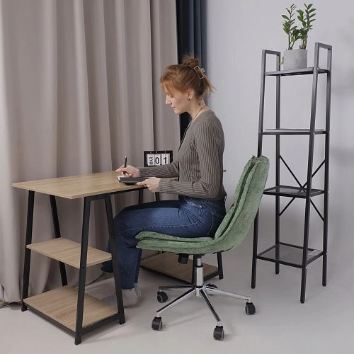 Кресло LOLA, зеленая рогожка GY91-14/хром_7